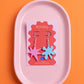 Pink and Blue Kiki & Bouba Statement Earrings | Wearable Art