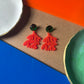 Pink & Green Coral Reef Sheer Acrylic Statement Earrings Bold Statement Jewelry Summer Beach Earrings Nature Inspired Botanical Gift for Her