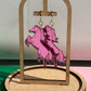 Pink Pony Club Earrings - Chappell Roan Inspired Merch Horse Earrings, Y2K Statement Jewelry, Barbiecore Cowgirl Aesthetic, Western Rodeo