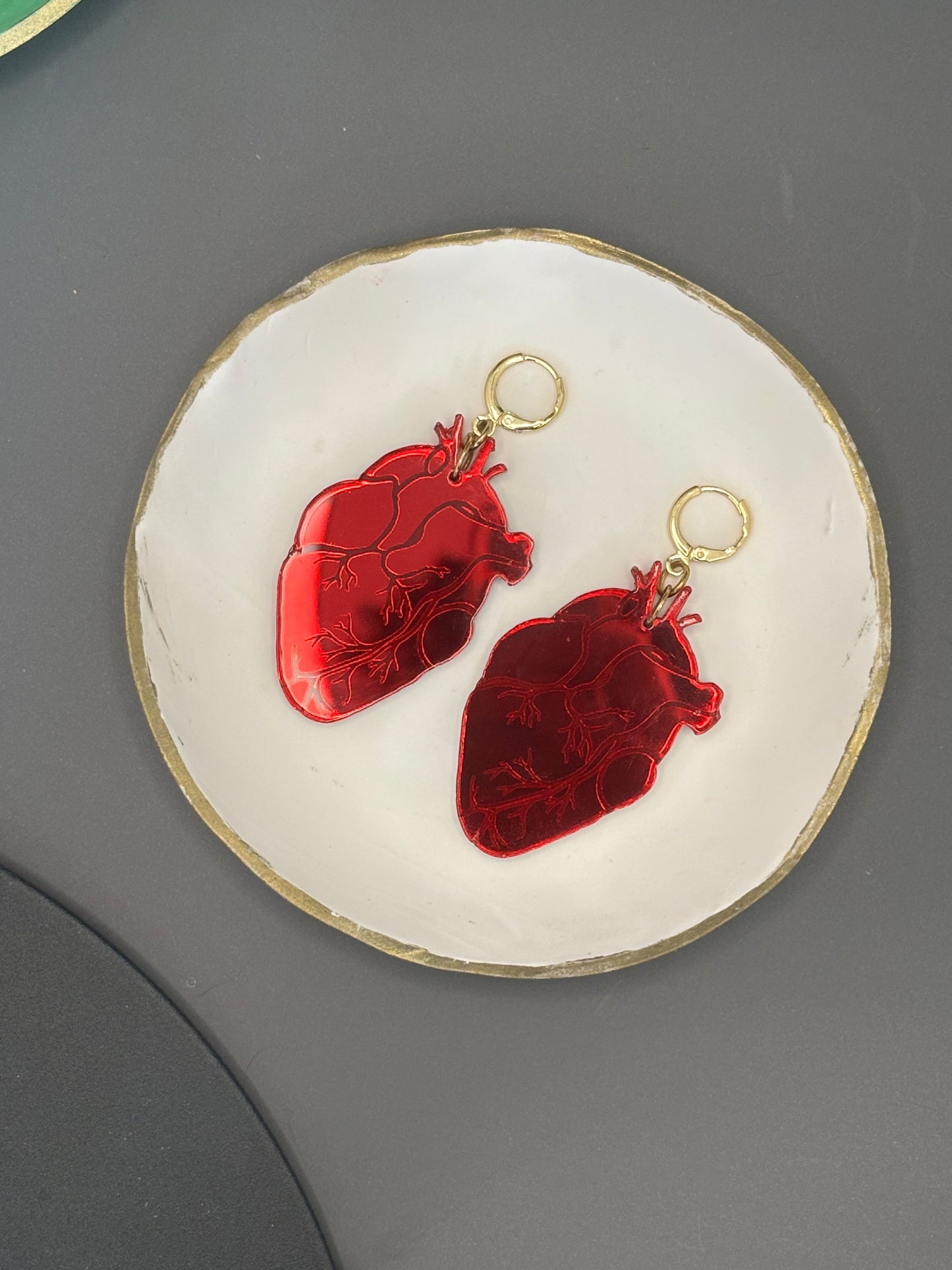 Red Anatomical Heart Earrings – Sheer Acrylic Statement Jewellery | Alt Fashion, Y2K Aesthetic, Whimsygoth (Copy)