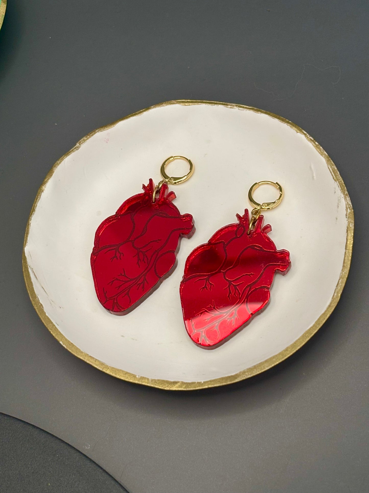 Red Anatomical Heart Earrings – Sheer Acrylic Statement Jewellery | Alt Fashion, Y2K Aesthetic, Whimsygoth (Copy)