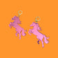 Pink Pony Club Earrings - Chappell Roan Inspired Merch Horse Earrings, Y2K Statement Jewelry, Barbiecore Cowgirl Aesthetic, Western Rodeo