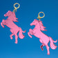 Pink Pony Club Earrings - Chappell Roan Inspired Merch Horse Earrings, Y2K Statement Jewelry, Barbiecore Cowgirl Aesthetic, Western Rodeo