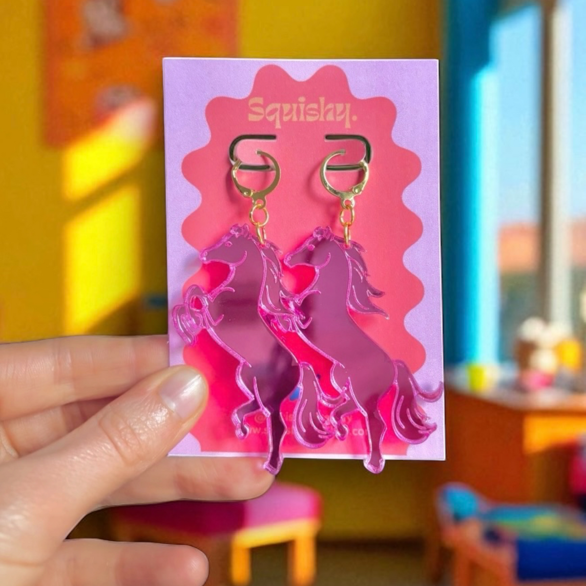 Pink Pony Club Earrings - Chappell Roan Inspired Merch Horse Earrings, Y2K Statement Jewelry, Barbiecore Cowgirl Aesthetic, Western Rodeo