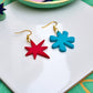 Red and Blue Kiki & Bouba Statement Earrings | Wearable Art