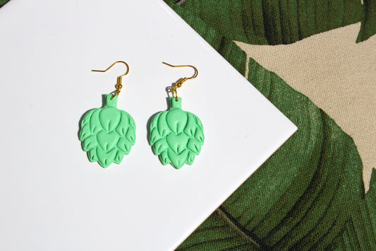 Green Artichoke Drop Earrings Lightweight Statement Gold-Plated Botanical Gifts for Foodies Nature Lovers Coquette Cottagecore Polymer Clay