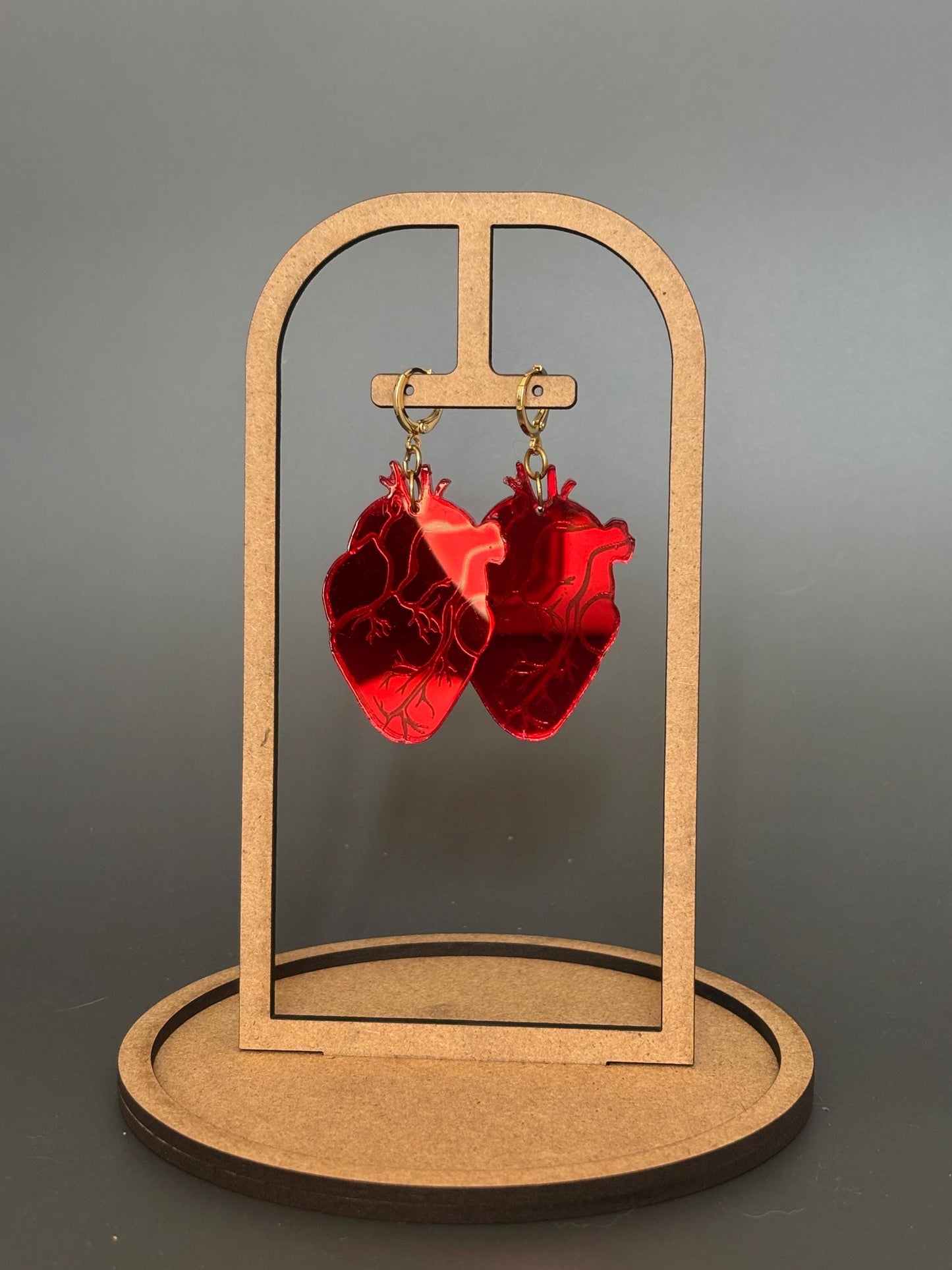 Anatomical Heart Earrings – Red Acrylic Statement Earrings | Science Jewelry, Alt Fashion, Med Student Gift, Anatomical Jewellery, Medical