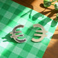 CMAT Euro Stud Earrings Acrylic Mirror Euro Country Sign | Merch Statement Earrings | Alt Country Pop | Brexit Currency Political Earrings