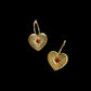 Gold Heart Hoop Earrings with Red Star Detail – Statement Charm Hoops, Kawaii, Celestial, Kitsch Lightweight & Bold, Handmade Jewellery UK