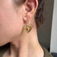 Gold Heart Hoop Earrings with Red Star Detail – Statement Charm Hoops, Kawaii, Celestial, Kitsch Lightweight & Bold, Handmade Jewellery UK