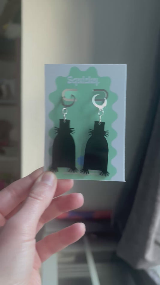 Babadook Earrings – Black Horror Silhouette Acrylic Dangles
