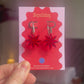 Red Star Hoop Earrings 20mm – Acrylic Geometric Statement Earrings UK Handmade