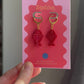 Red Fish Acrylic Earrings on Gold Huggie Hoops