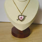 Pink Sacred Heart Necklace – Gold Chain with Arrow Detail