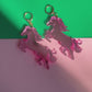 Pink Pony Club Earrings - Chappell Roan Inspired Merch Horse Earrings, Y2K Statement Jewelry, Barbiecore Cowgirl Aesthetic, Western Rodeo