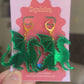 Dragon Earrings – Welsh Inspired Gothic Alt Jewellery, Acrylic Statement Earrings (Red & Green)